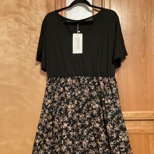 Bloomchic dress, black and floral, size 12, NWT